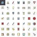 Education filled outline icons set Royalty Free Stock Photo