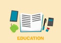 Education flat design concept for web and mobile services and apps Royalty Free Stock Photo