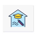 Education freedom color line icon