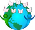 Education freedom illustration books and earth