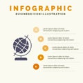 Education, Geography, Globe Solid Icon Infographics 5 Steps Presentation Background Royalty Free Stock Photo