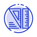 Education, Geometrical, Tools Blue Dotted Line Line Icon