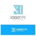 Education, Geometrical, Tools Blue outLine Logo with place for tagline