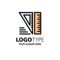 Education, Geometrical, Tools Business Logo Template. Flat Color