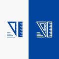 Education, Geometrical, Tools Line and Glyph Solid icon Blue banner Line and Glyph Solid icon Blue banner