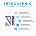 Education, Geometrical, Tools Solid Icon Infographics 5 Steps Presentation Background