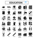 Education concept glyph design icon set.