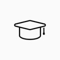 Education, graduation cap/hat icon simple vector illustration Royalty Free Stock Photo