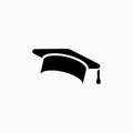 Education, graduation cap/hat icon simple vector illustration