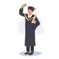 education, graduation and people concept. Young man Graduate Taking Selfie. Happy Graduate Captures Selfie Moment Royalty Free Stock Photo