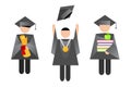 Education graduation people vector illustration