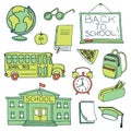 Education hand drawn set Royalty Free Stock Photo