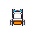 Education icon, bag icon. Perfect for application, web, logo and presentation template. icon design filled line style Royalty Free Stock Photo