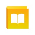 Education icon with Book yellow color. Logo for dictionary, library or school training course.