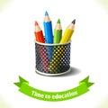 Education icon colored pencils