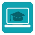 Education icon. Flat vector illustration for e-learning and online education. Royalty Free Stock Photo