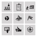 Education icon set. Black sign on gray background Royalty Free Stock Photo