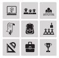 Education icon set. Black sign on gray background Royalty Free Stock Photo