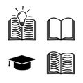 Education icon set in flat style. Learning symbols Royalty Free Stock Photo