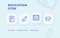 Education icon set with line style duo tone color modern flat vector Royalty Free Stock Photo