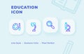 Education icon set with line style duo tone color modern flat vector Royalty Free Stock Photo