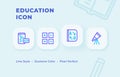 Education icon set with line style duo tone color modern flat vector Royalty Free Stock Photo