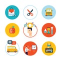 Education icon set Welcome back to school Flat design Royalty Free Stock Photo