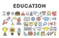 Education icon set.