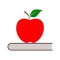 Education icon, Vector book with apple Royalty Free Stock Photo