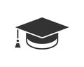 Education icon vector illustartion. College cap or graduate hat symbol. Student degree sign Royalty Free Stock Photo