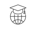 Education icon vector illustartion. College cap or graduate hat symbol. Student degree sign Royalty Free Stock Photo