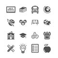 Education icons. Back to school and learning of kids concept. Glyph and outlines stroke icons theme. Sign and Symbol theme. Vector
