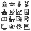Education Icons. College and School Study Set. Vector