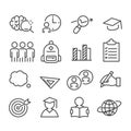 Education icons, graduation concept isolated. Collection of school and university Modern outline on white background