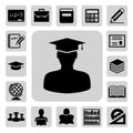 Education icons set. Illustration Royalty Free Stock Photo
