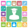 Education icons set. Illustration Royalty Free Stock Photo
