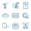 Education icons set. Included icon as Agent, Approved checklist, Human sing signs. Vector