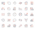 Education icons set. Included icon as Consulting business, Inspect and Timer web elements. For website app. Vector