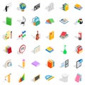 Education icons set, isometric style Royalty Free Stock Photo