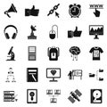 Education icons set, simple style