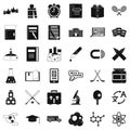 Education icons set, simple style Royalty Free Stock Photo