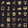 Education icons set, simple style