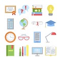 Education icons vector set isolated. Lerning or teaching collection. Online or offline education sign. School or
