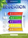 Education infographic with colorful arrow elements