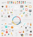 Education Infographic set with charts and other elements.