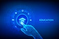 Education. Innovative online e-learning and internet technology concept. Webinar, knowledge, online training courses Royalty Free Stock Photo