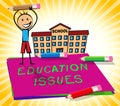 Education Issues Displays Studying Concerns 3d Illustration