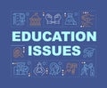 Education issues word concepts dark purple banner