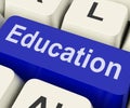 Education Key Means Schooling Or Training Royalty Free Stock Photo