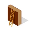 Education and knowledge concept shown with book and ladder to the top.